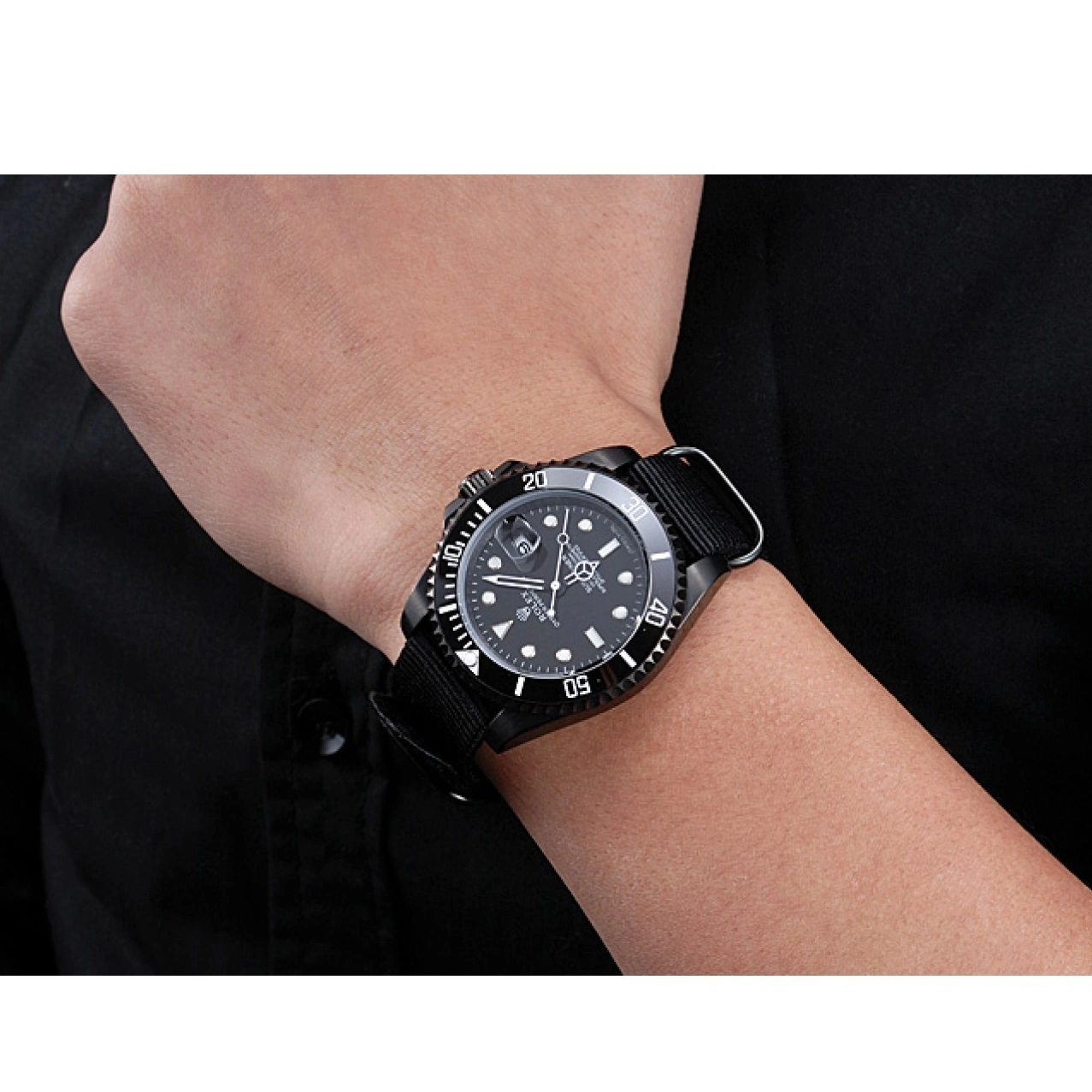 Aaa fake watches Black Nylon 622006 Strap Submariner Rolex 0806